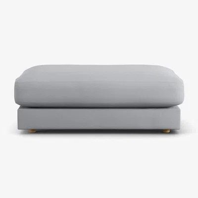 Habitat Habitat Ayr Fabric Footstool - Grey - Ash Leg