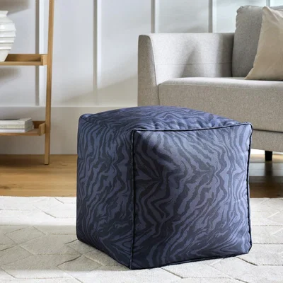 Habitat Habitat Thea Fabric Footstool - Black & Blue