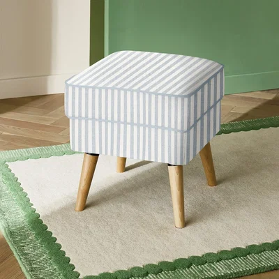 Habitat Habitat Callie Fabric Footstool - Blue Stripe
