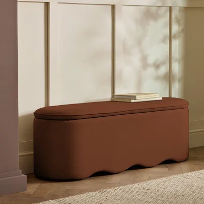 Habitat Habitat Onda Large Fabric Ottoman - Rust