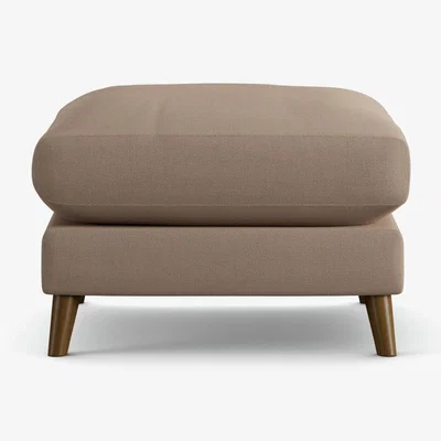 Habitat Habitat Lomond Fabric Footstool - Biscuit - Dark Leg