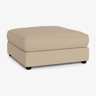 Heal's Heal's Tailor Footstool Capelo Linen-Cotton Bamboo Natural Beech Feet