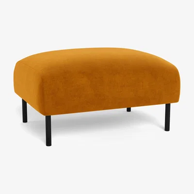 Heal's Heal's Alto Ottoman Smart Luxe Velvet Cognac Black Feet