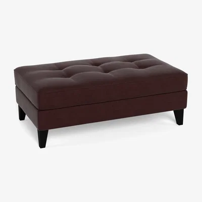 Heal's Heal's Mistral Footstool Smart Luxe Velvet Acorn Natural Beech Feet