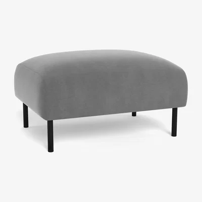Heal's Heal's Alto Ottoman Smart Velvet Mercury Black Feet