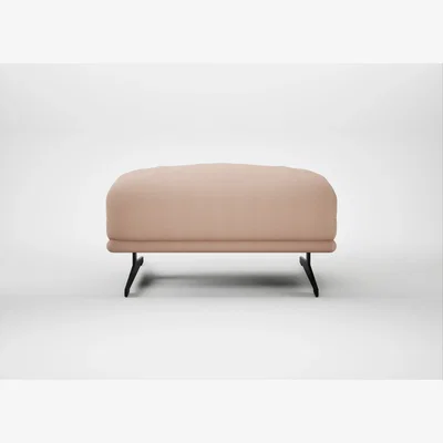 Heal's Heal's Novara Ottoman Capelo Linen-Cotton Rosedale Black Feet