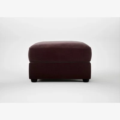 Heal's Heal's Tailor Rectangular Footstool Smart Luxe Velvet Acorn Black Feet
