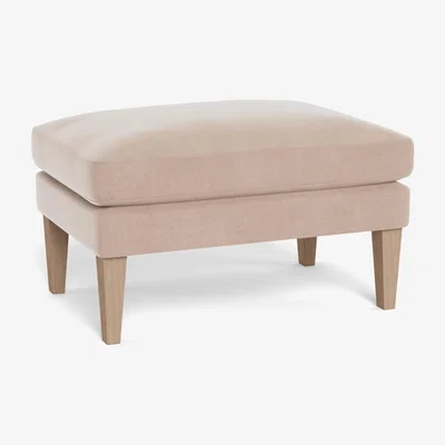Heal's Heal's Wallis Ottoman Smart Velvet Pebble Black Painted Oak Feet
