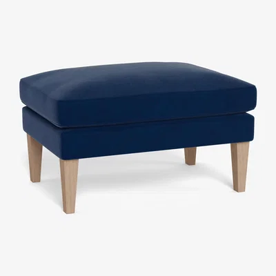 Heal's Heal's Wallis Ottoman Smart Luxe Velvet Midnight Tinted Ash Feet