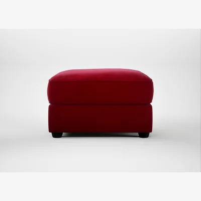Heal's Heal's Tailor Rectangular Footstool Smart Luxe Velvet Mulberry Black Feet