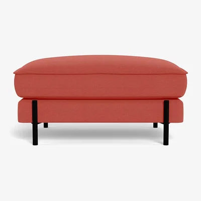 Heal's Heal's Tortona Footstool Linen Grenadine Black Feet