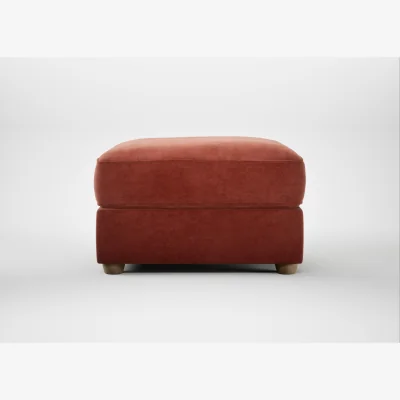 Heal's Heal's Tailor Rectangular Footstool Smart Luxe Velvet Tawny Natural Feet