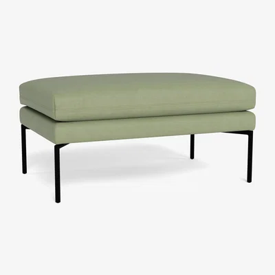 Heal's Heal's Matera Large Ottoman Siena Cotton Pistachio Black Feet