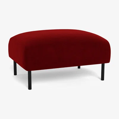 Heal's Heal's Alto Ottoman Smart Luxe Velvet Mulberry Black Feet