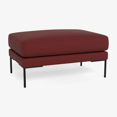 Heal's Heal's Torrington Ottoman Capelo Linen-Cotton Etruscan Red Black Feet