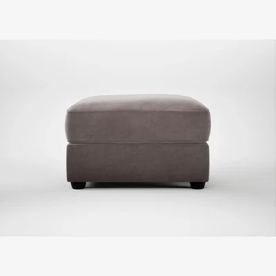 Heal's Heal's Tailor Rectangular Footstool Smart Luxe Velvet Mushroom Black Feet