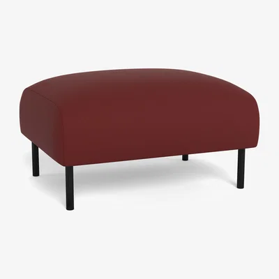 Heal's Heal's Alto Ottoman Capelo Linen-Cotton Etruscan Red Black Feet