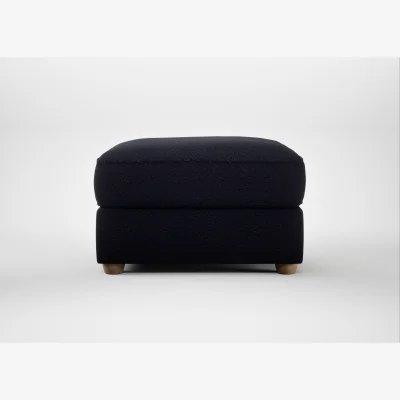 Heal's Heal's Tailor Rectangular Footstool Boucle Indigo Natural Feet