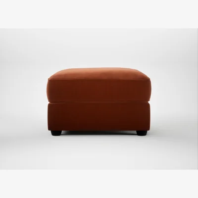 Heal's Heal's Tailor Rectangular Footstool Cotton Velvet Russet Black Feet
