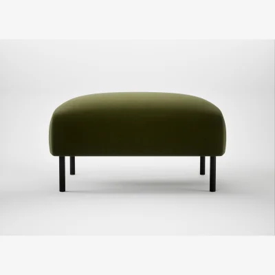 Heal's Heal's Alto Ottoman Cotton Velvet Evergreen Black Feet