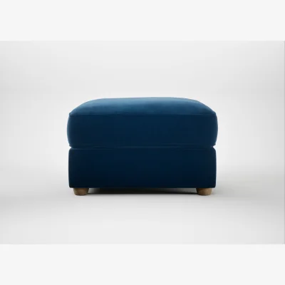 Heal's Heal's Tailor Rectangular Footstool Cotton Velvet Petrol Natural Feet