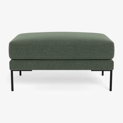 Heal's Heal's Torrington Ottoman Smart Cotton Linen Indigo Black Feet
