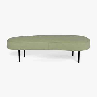 Heal's Heal's Isola Large Ottoman Siena Cotton Pistachio Black Feet