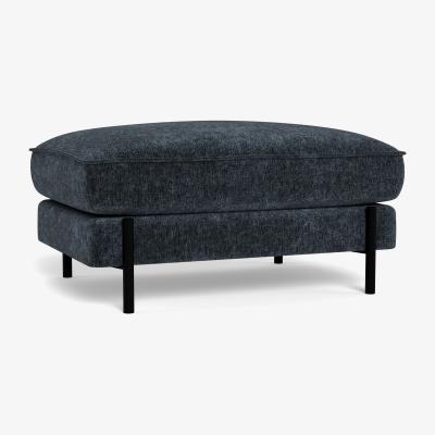 Heal's Heal's Tortona Footstool Boucle Velvet Space Black Feet