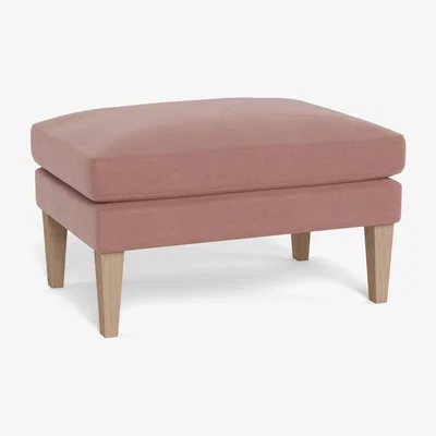 Heal's Heal's Wallis Ottoman Smart Luxe Velvet Dusky Pink Black Painted Oak Feet