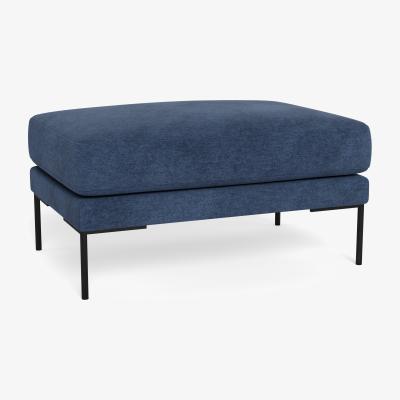 Heal's Heal's Torrington Ottoman Broad Weave Lagoon Black Feet