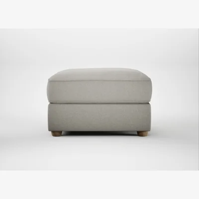 Heal's Heal's Tailor Rectangular Footstool Melton Wool Limestone Natural Feet