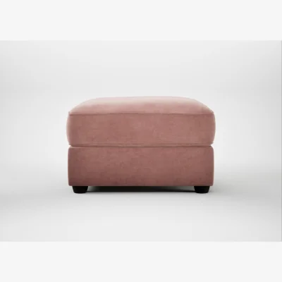 Heal's Heal's Tailor Rectangular Footstool Smart Luxe Velvet Dusky Pink Black Feet