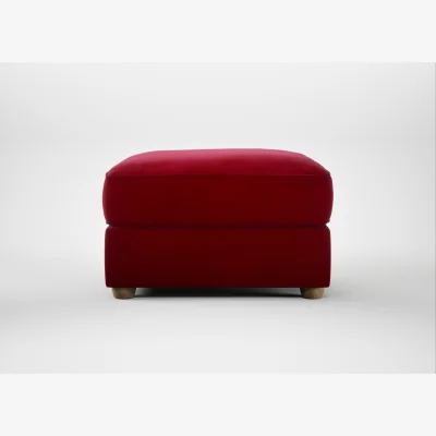 Heal's Heal's Tailor Rectangular Footstool Smart Luxe Velvet Mulberry Natural Feet