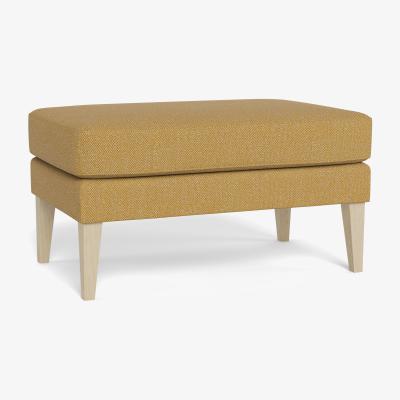Heal's Heal's Richmond Ottoman Boucle Tweed Citrine Walnut Stained Oak Feet