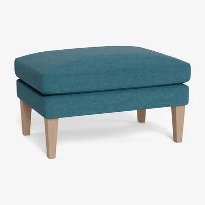 Heal's Heal's Wallis Ottoman Brushed Cotton Cadet Tinted Ash Feet