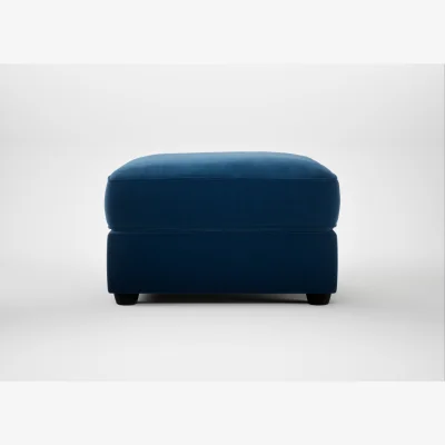 Heal's Heal's Tailor Rectangular Footstool Cotton Velvet Petrol Black Feet