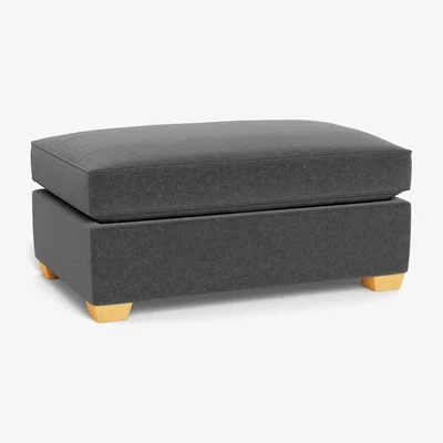 Heal's Heal's Torino Footstool Melton Wool Granite Black Feet - Heal's UK Furniture