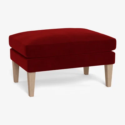 Heal's Heal's Wallis Ottoman Smart Luxe Velvet Mulberry Tinted Ash Feet