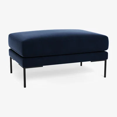 Heal's Heal's Torrington Ottoman Smart Velvet Dusk Black Feet