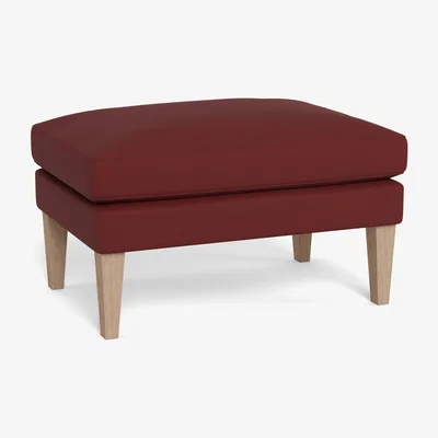Heal's Heal's Wallis Ottoman Capelo Linen-Cotton Etruscan Red Black Painted Oak Feet