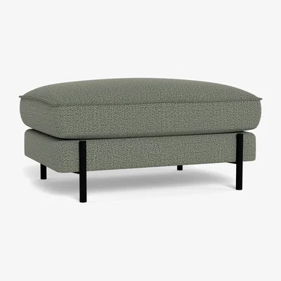 Heal's Heal's Tortona Footstool Boucle Tweed Lapis Black Feet