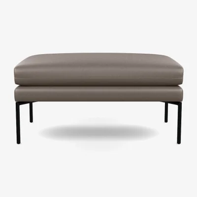 Heal's Heal's Matera Large Ottoman Heritage Leather Dark Walnut 2069 Black Feet