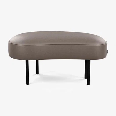 Heal's Heal's Isola Small Ottoman Nobilis Velvet Espresso Black Feet