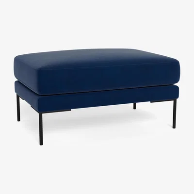 Heal's Heal's Torrington Ottoman Velvet Midnight Black Feet