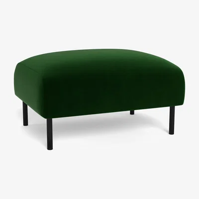 Heal's Heal's Alto Ottoman Smart Velvet Forest Black Feet