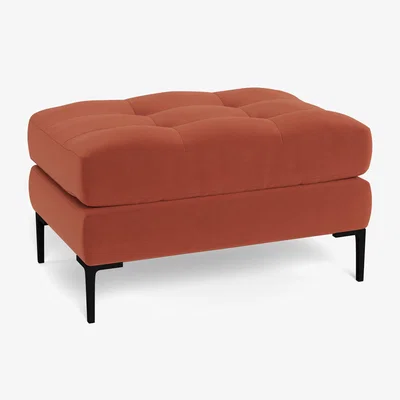 Heal's Heal's Eton Footstool Smart Luxe Velvet Tawny Brass Feet