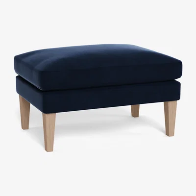 Heal's Heal's Wallis Ottoman Smart Velvet Dusk Black Painted Oak Feet