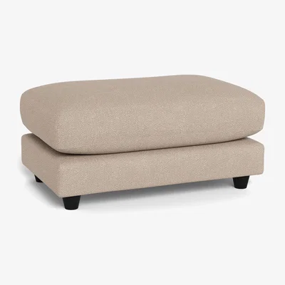 Heal's Heal's Snooze Footstool Boucle Tweed Pearl Black Feet