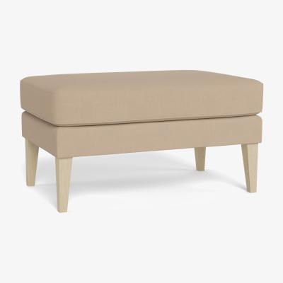 Heal's Heal's Richmond Ottoman Capelo Linen-Cotton Bamboo Black Beech Feet