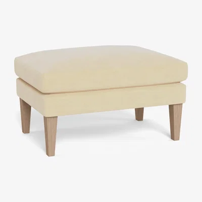 Heal's Heal's Wallis Ottoman Smart Luxe Velvet Biscuit Black Painted Oak Feet